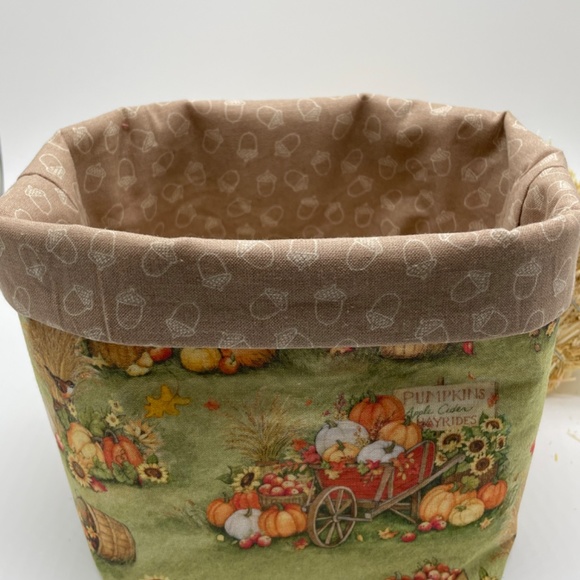 Fabric Baskets / Fall Kitchen Decor / Storage and Organizer Bin / Fabric Bin - Picture 3 of 3